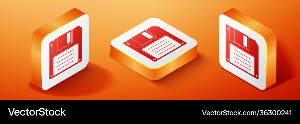Isometric floppy disk for computer data storage Isometric floppy disk for computer data storage vector image
