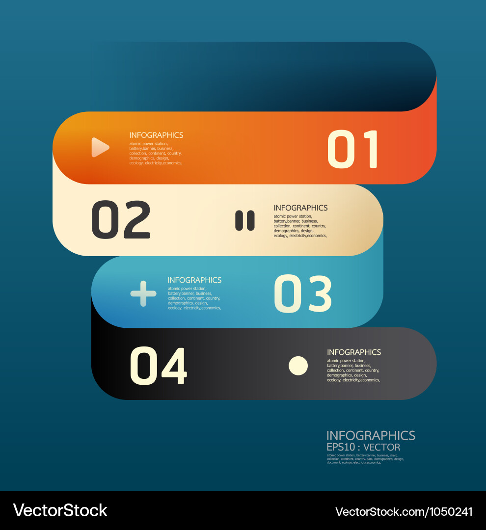 Modern Curve Numbered Template Vector Image