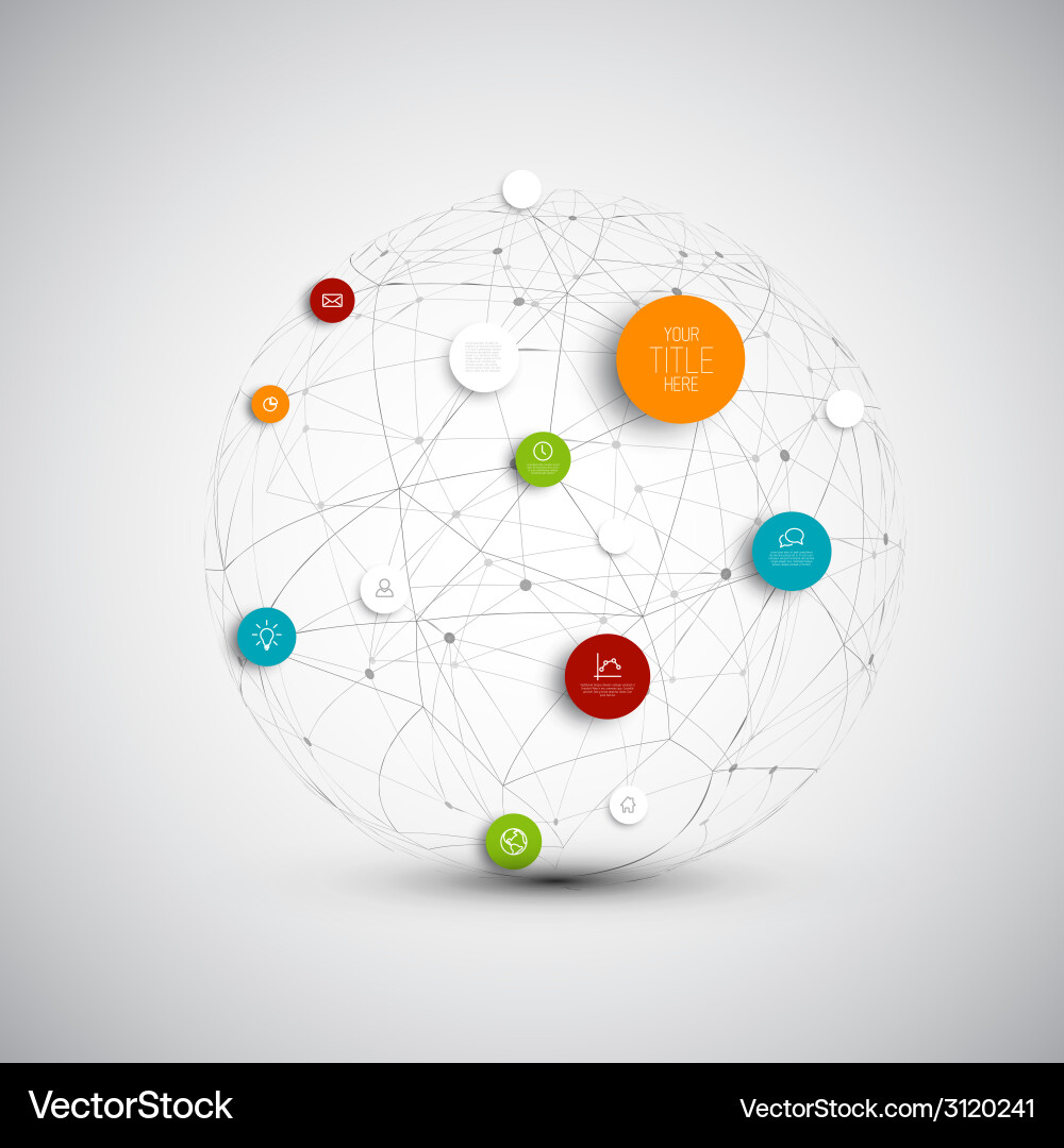 Network Circles Infographic Template Vector Image