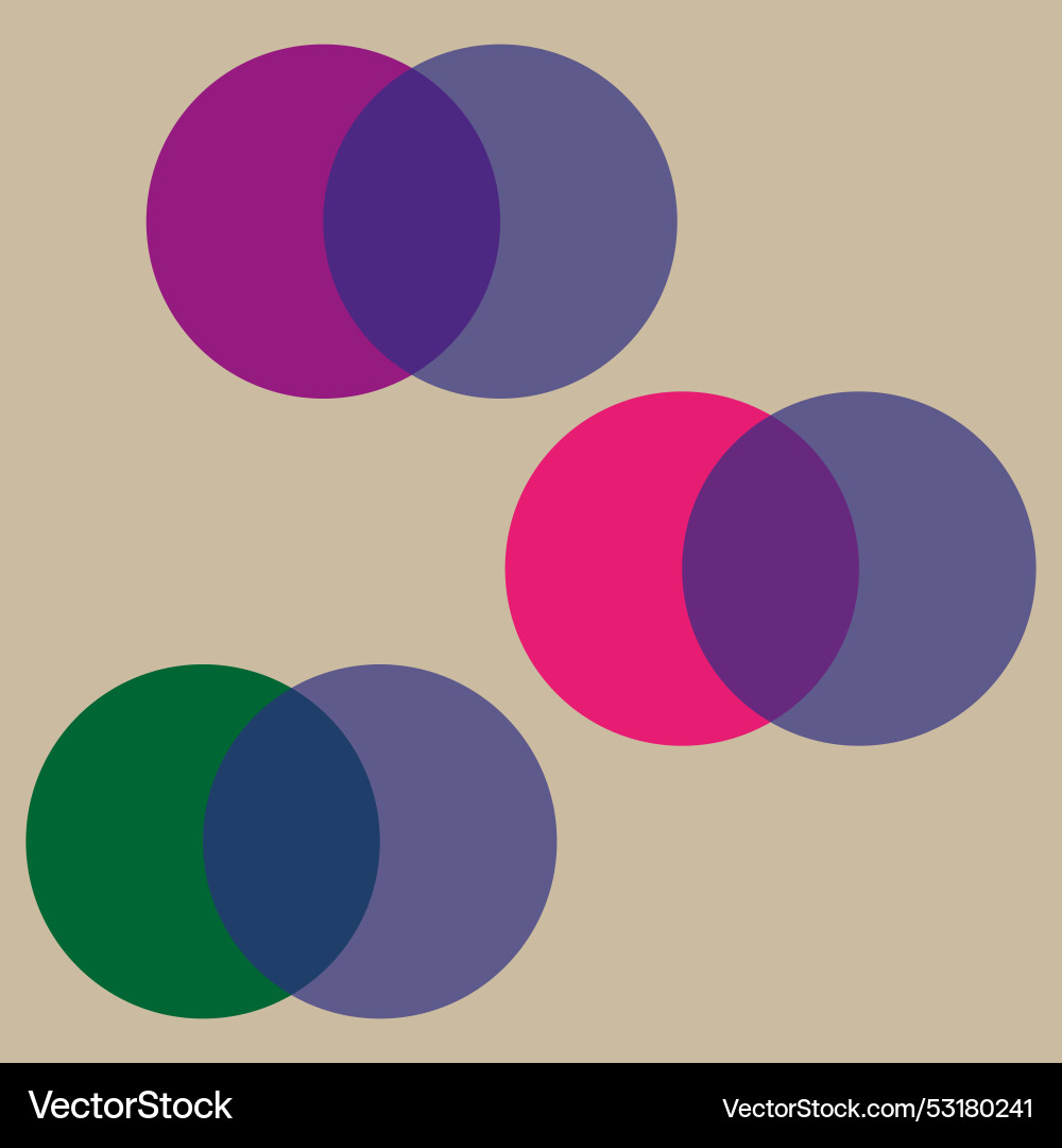 Overlapping circles pattern colorful geometric Overlapping circles pattern colorful geometric vector image