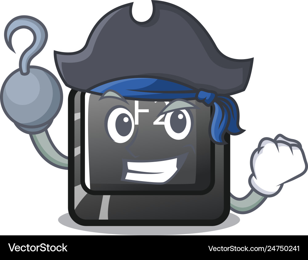 Pirate button f2 in shape character Pirate button f2 in shape character Vector Image