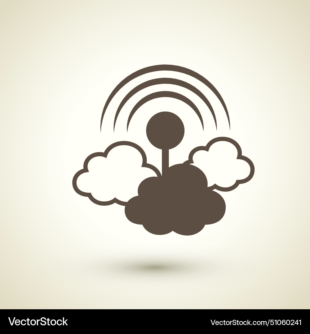 Retro flat design icon with cloud computing vector image