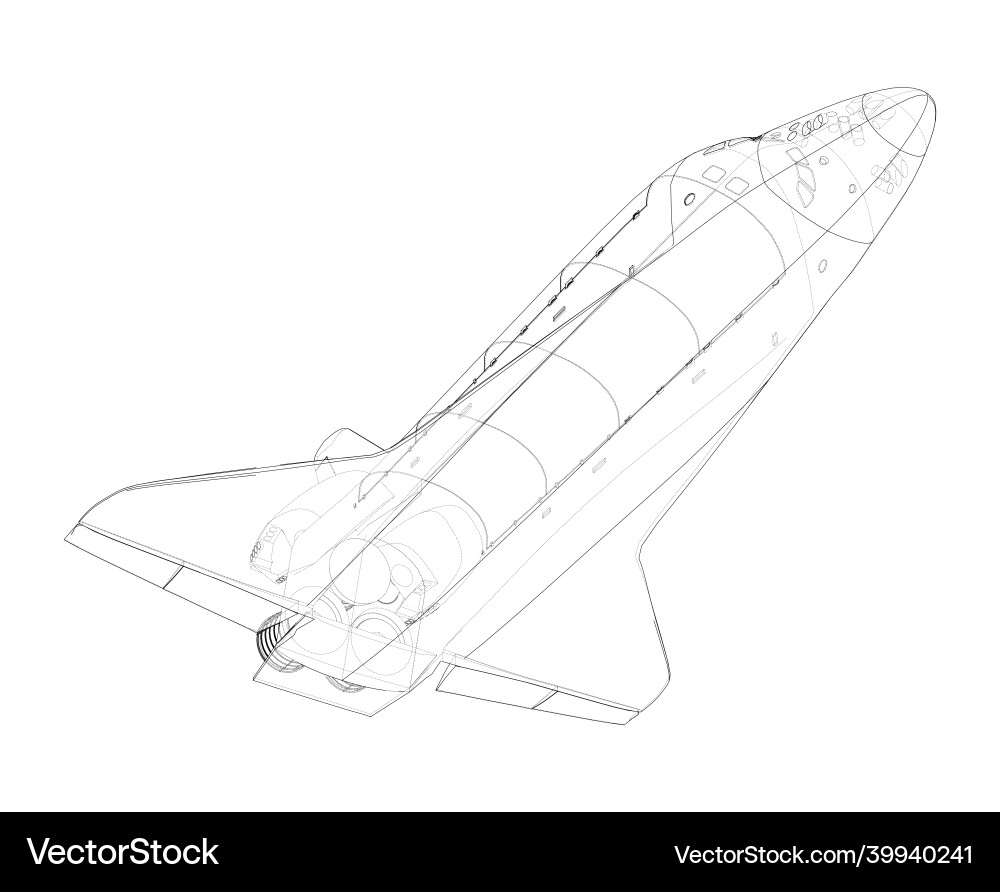 Space shuttle rendering of 3d vector image