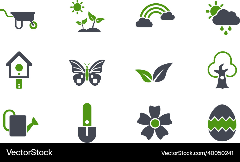 Spring simple icons Vector Image