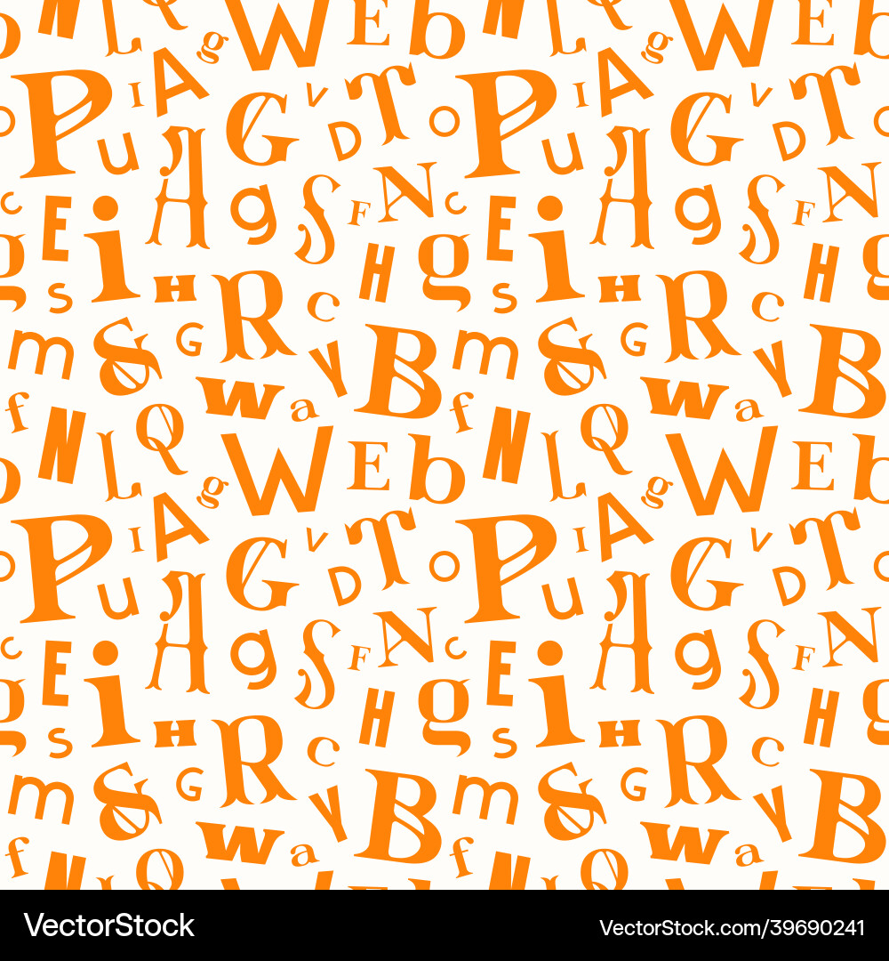 Various letters seamless pattern Various letters seamless pattern vector image