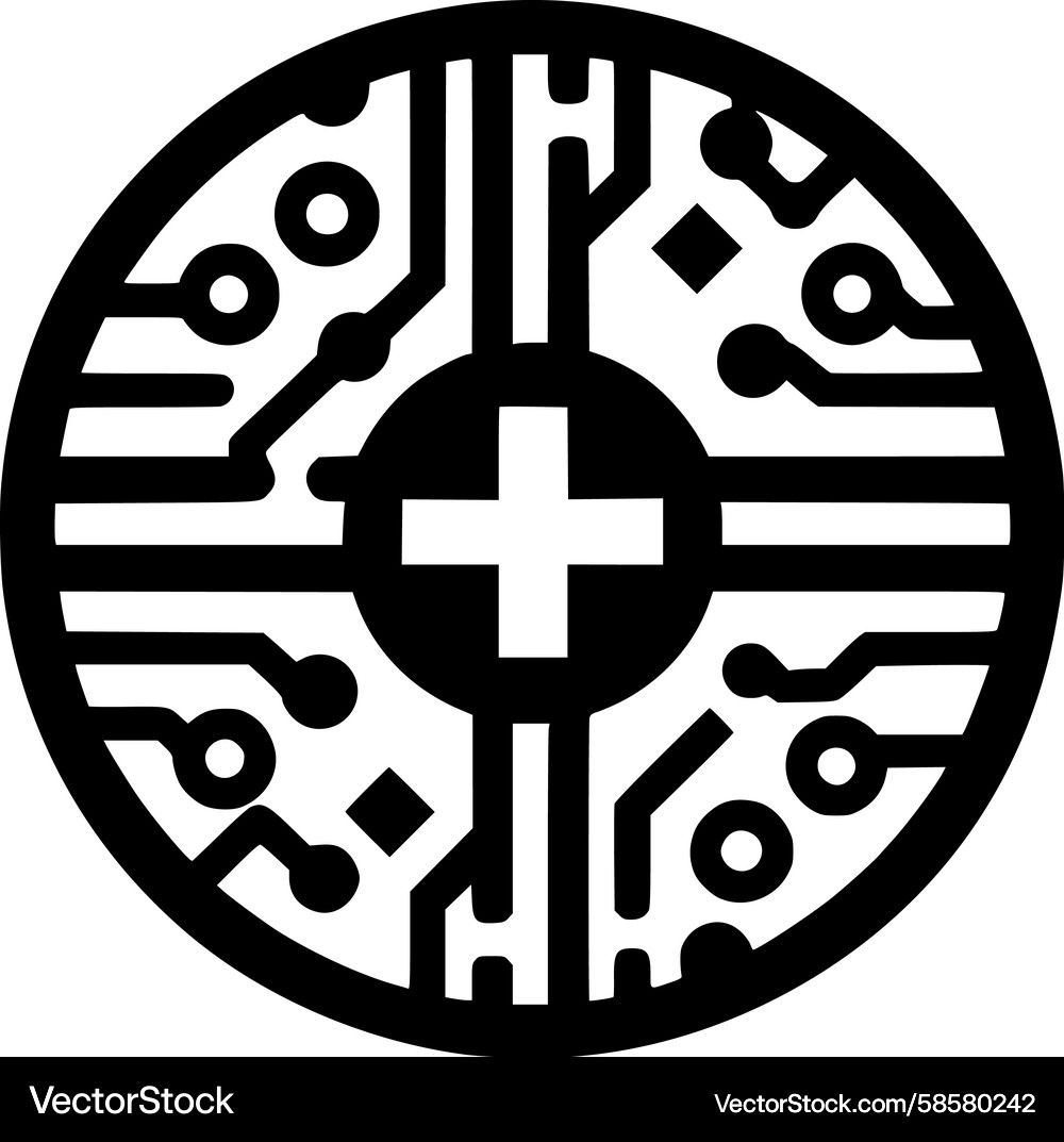 Abstract Circuit Core Symbol Vector Image