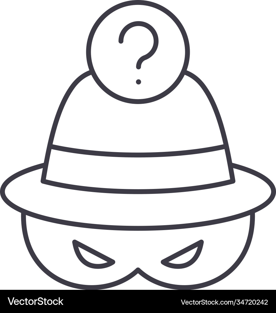 Anonymity concept icon linear isolated Anonymity concept icon linear isolated vector image