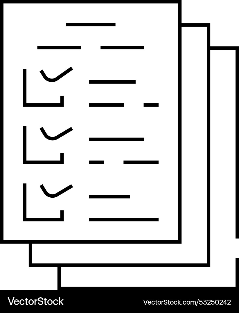Ballots paper lists line icon Vector Image