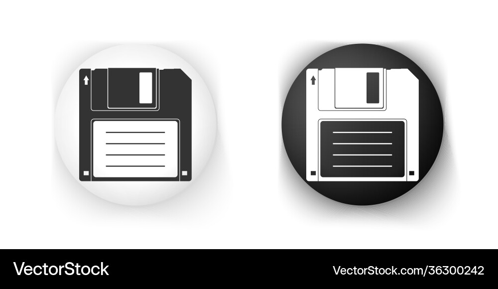 Black and white floppy disk for computer data Black and white floppy disk for computer data vector image