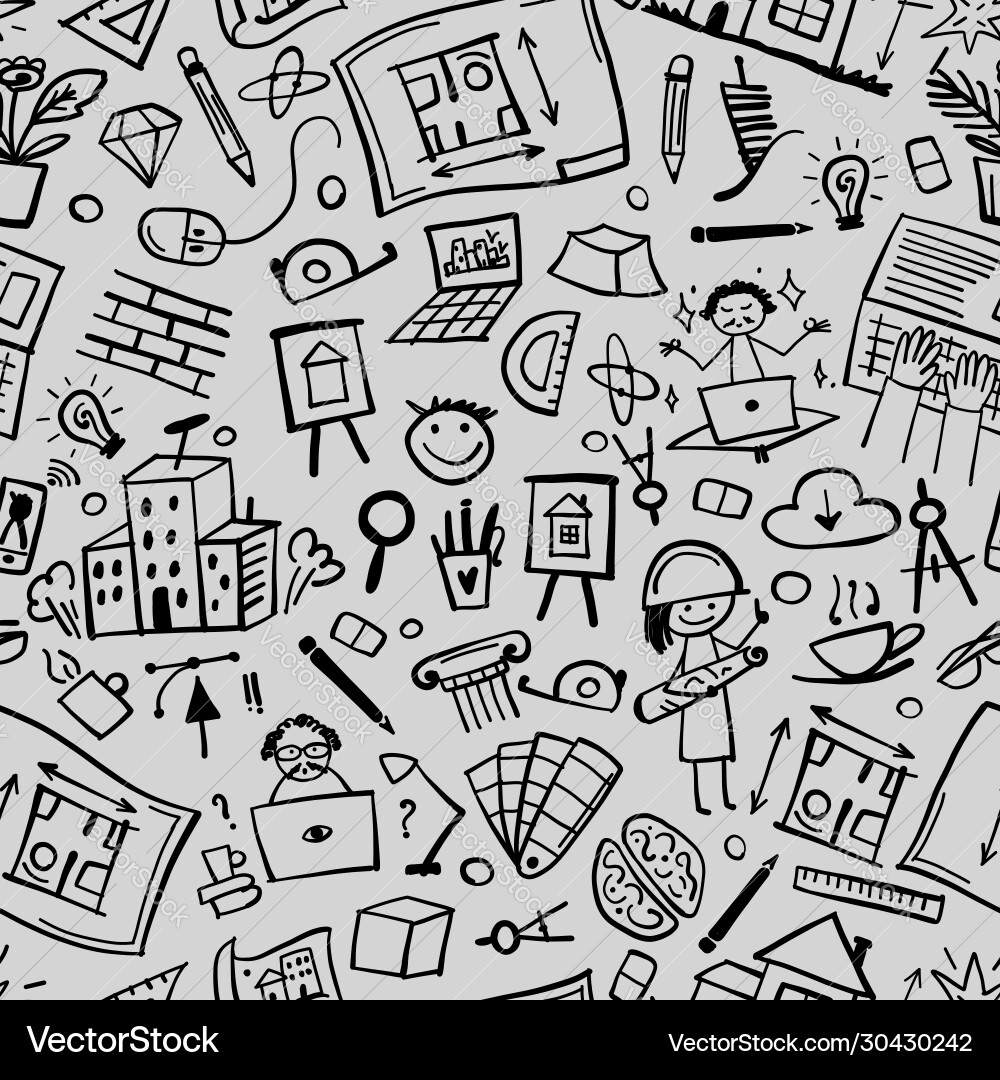 Bureau architecture seamless pattern for your Bureau architecture seamless pattern for your vector image