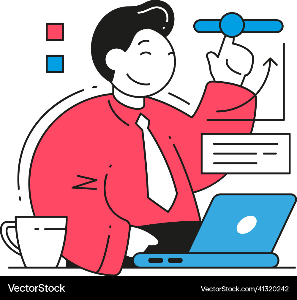 Business male switch profit growth financial Business male switch profit growth financial vector image