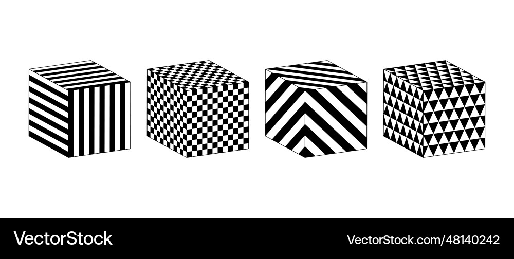 Collection of cubes with different patterns Collection of cubes with different patterns vector image