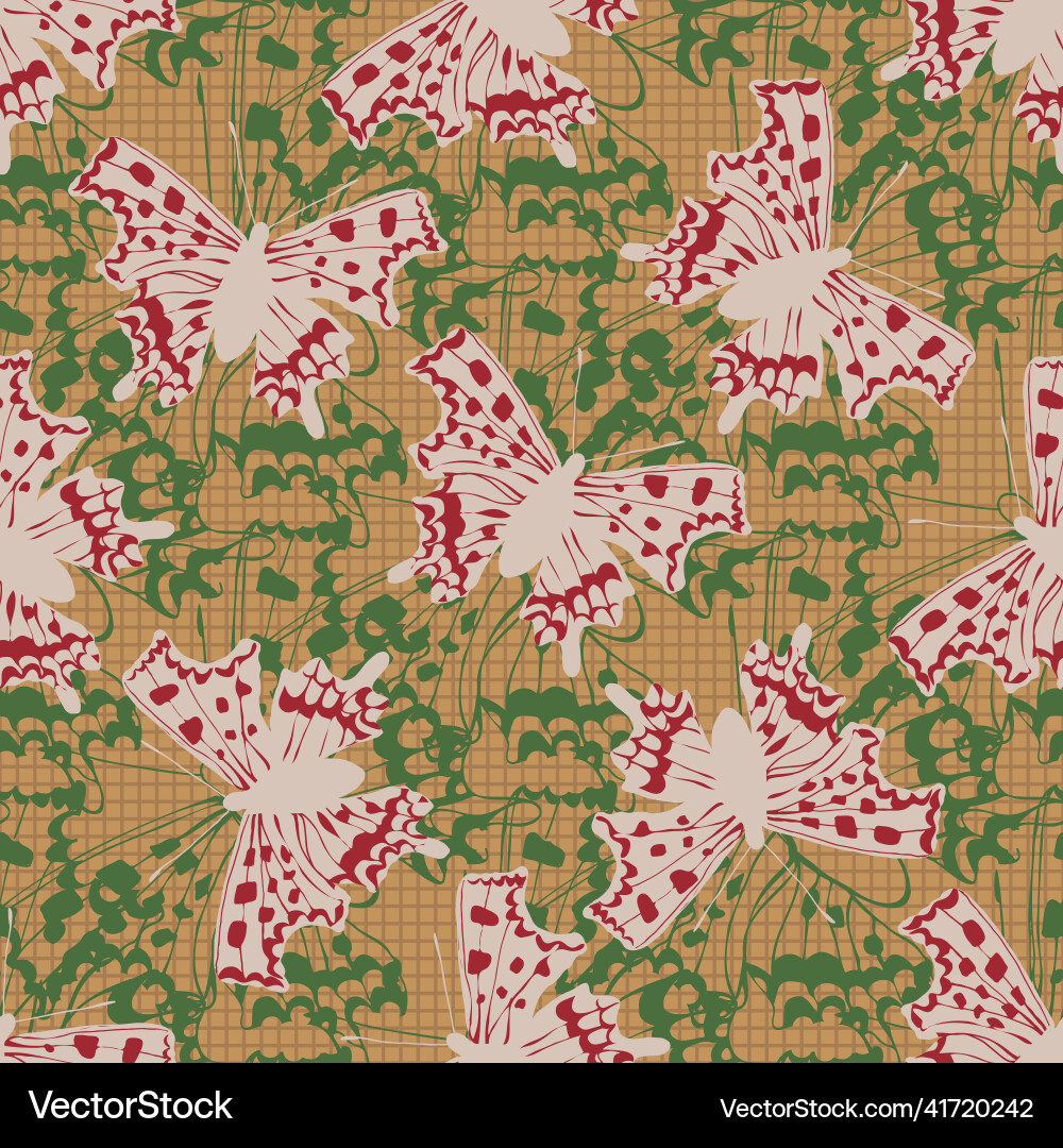 Comma butterfly seamless pattern background Comma butterfly seamless pattern background vector image