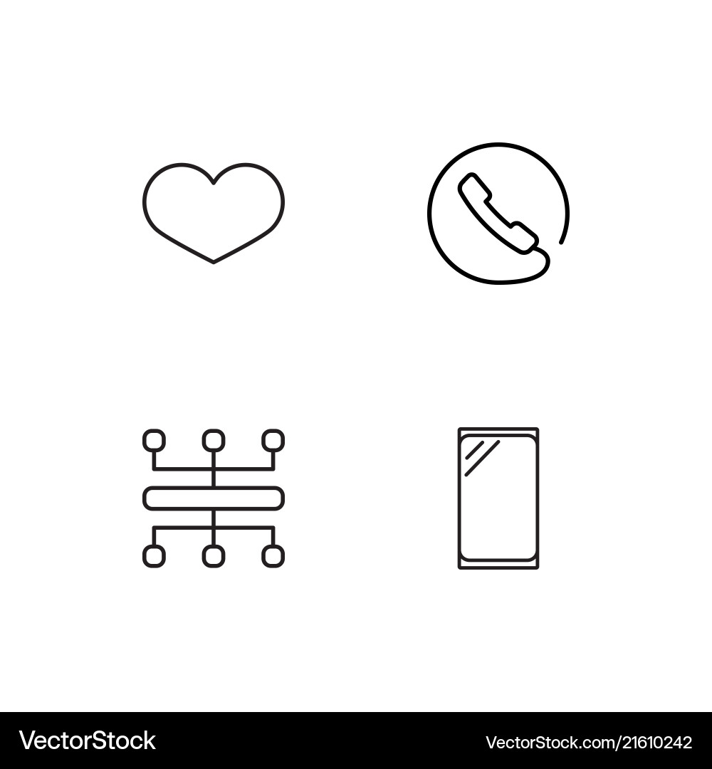 Communication linear icons set simple outline Vector Image