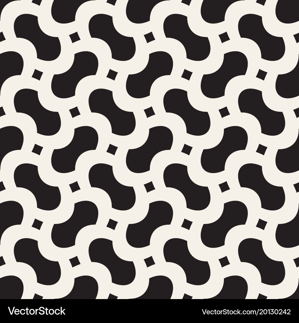 Geometric seamless pattern with curved vector image