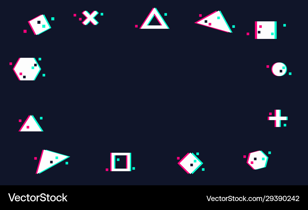 Geometry and game with broken pixel effect Geometry and game with broken pixel effect vector image