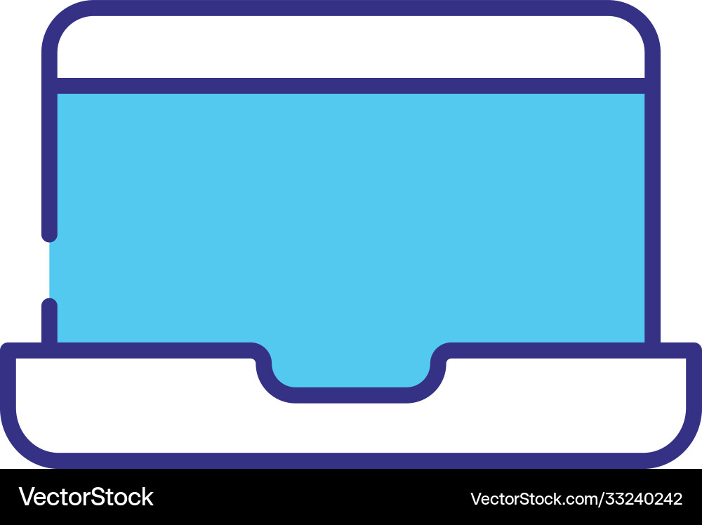 Laptop computer device line and fill style icon vector image