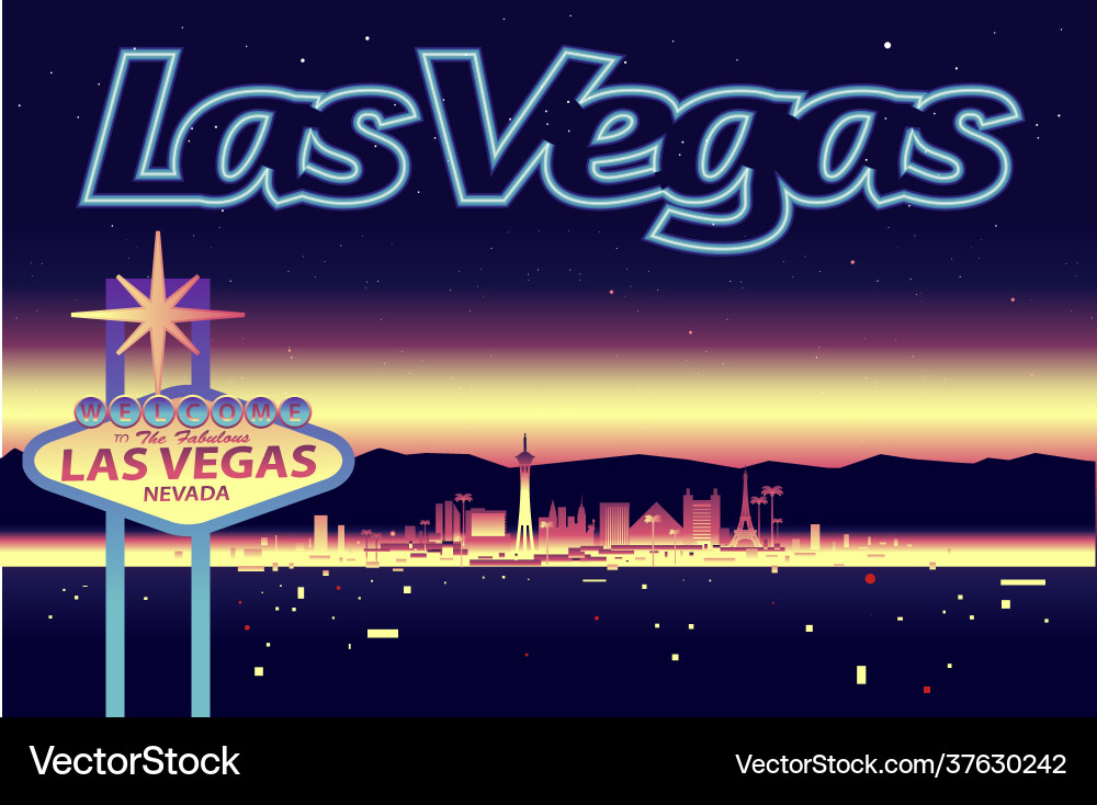 Las Vegas Night Skyline vector image