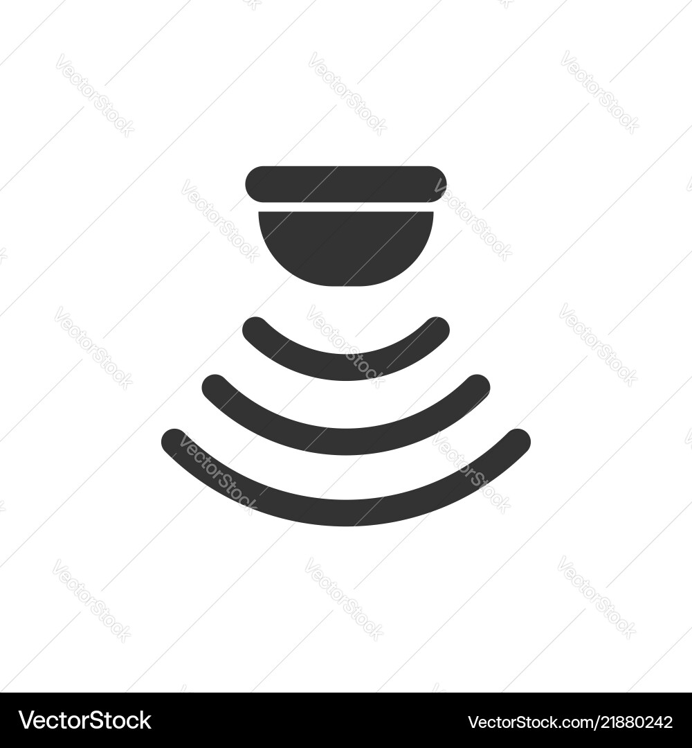 Motion sensor icon in flat style waves Motion sensor icon in flat style waves vector image