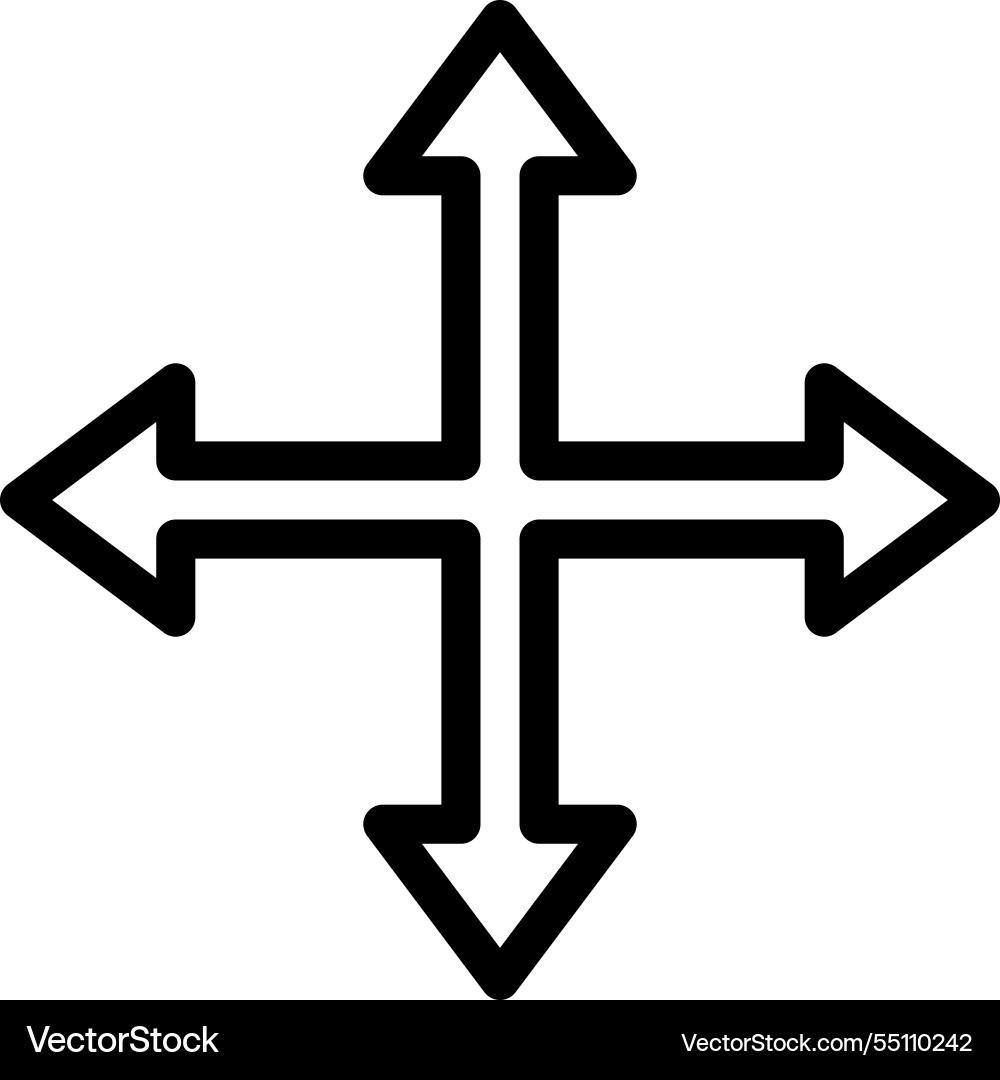 Move icon thin linear style design isolated Move icon thin linear style design isolated vector image