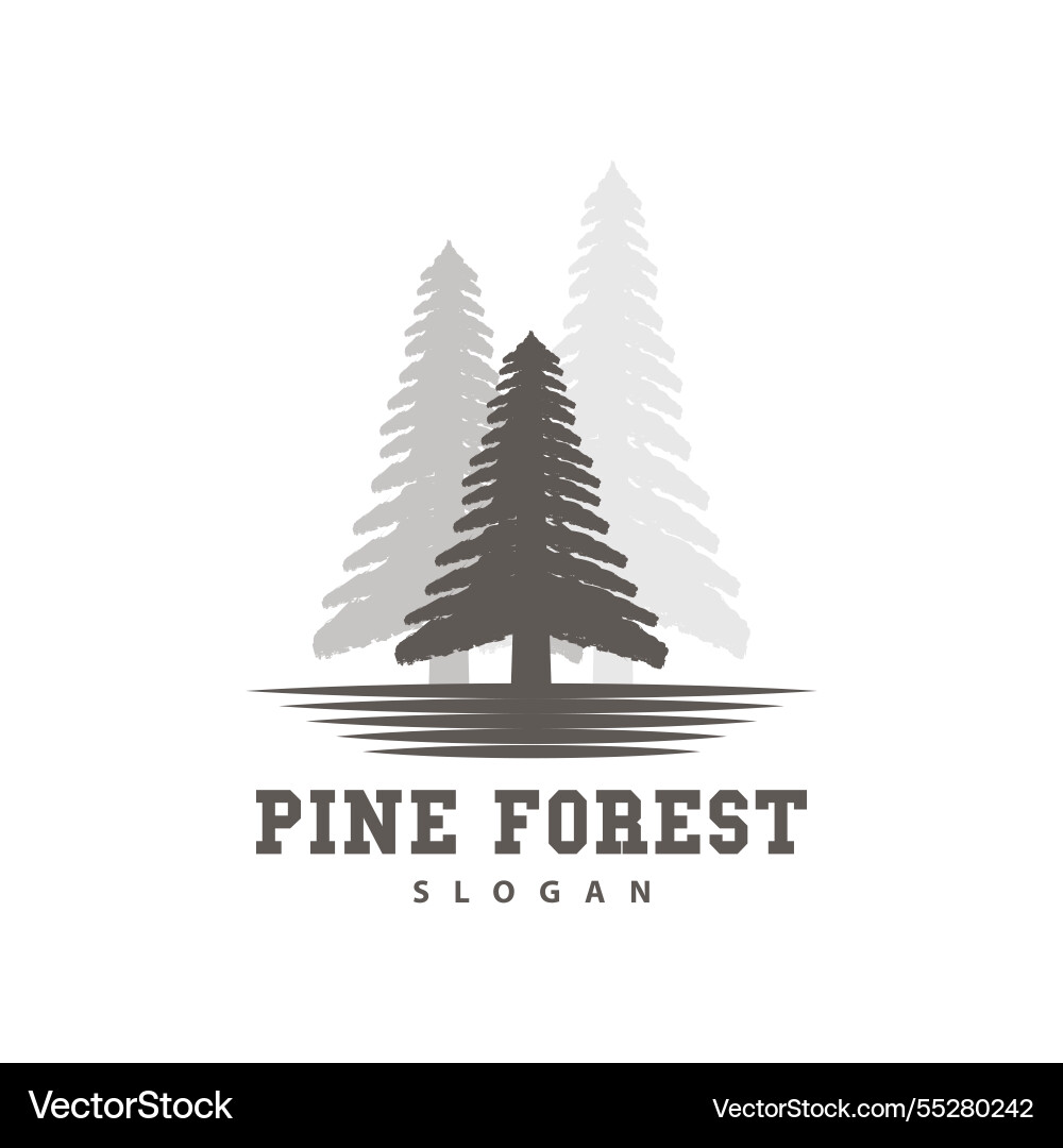 Pine tree logo luxurious elegant simple design Vector Image