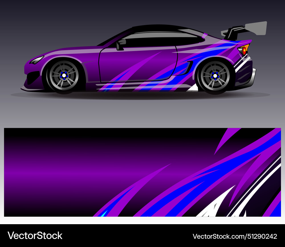 Racing Stripe Car Wrap vector image