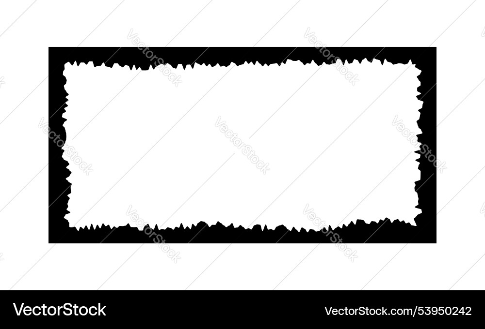 Rectangular frame with jagged inner borders vector image