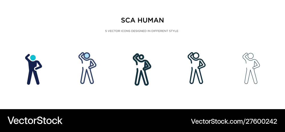 Sca menschliche Ikone in verschiedenen Stil zweifarbig Sca menschliche Ikone in verschiedenen Stil zweifarbig vektorbild