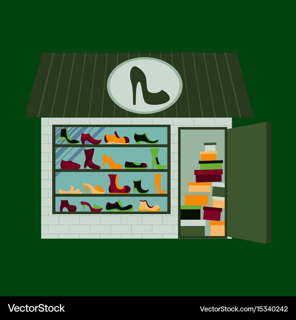Shoes store building Royalty Free Vector Image