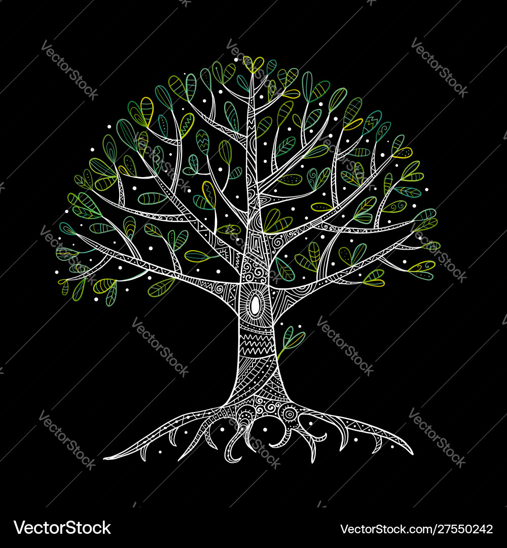 Tree with roots for your design Tree with roots for your design vector image