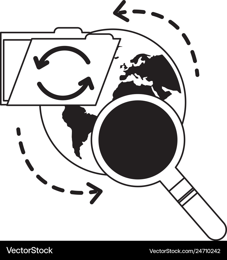 World reload folder file data searching vector image