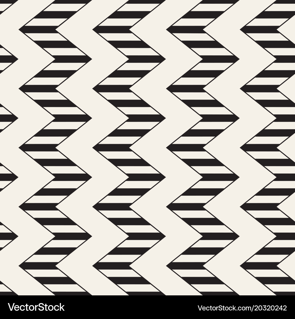 Zigzag Line Pattern - Monochrome vector image