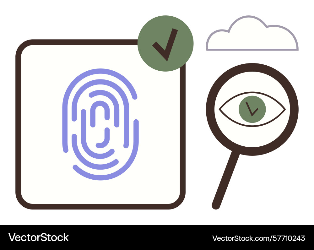 Biometric authentication with fingerprint Biometric authentication with fingerprint vector image