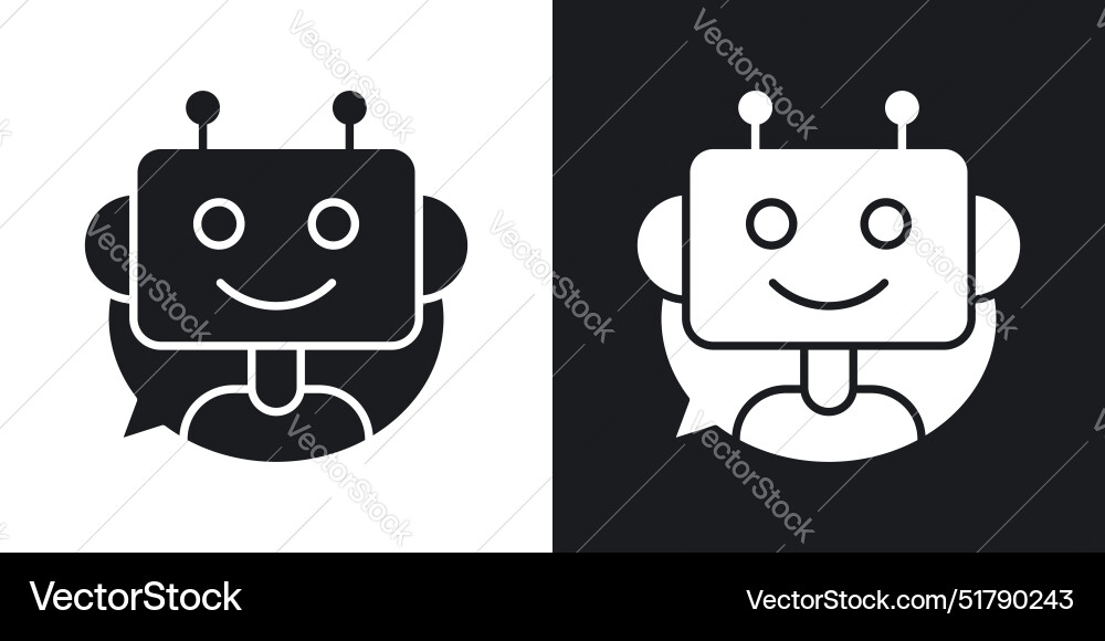 Chatbot speech bubble icon Royalty Free Vector Image