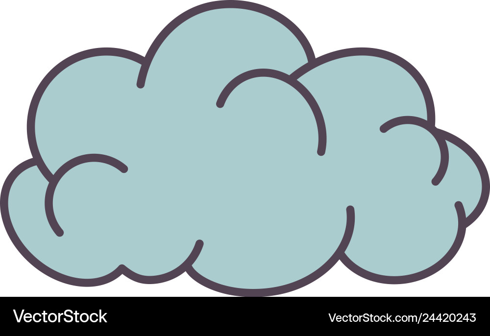 Cloud flat on white Royalty Free Vector Image - VectorStock