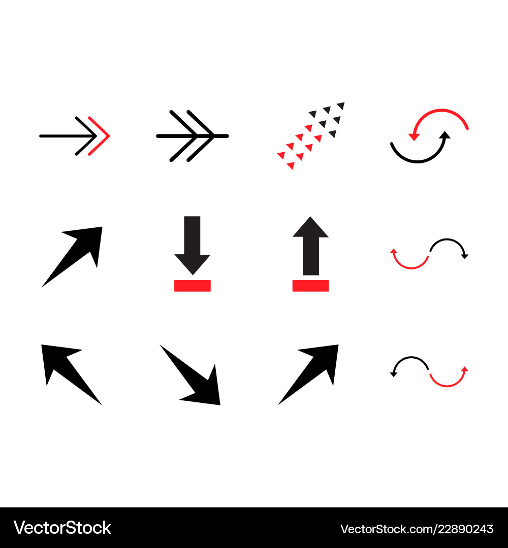 Colored arrows elements design vector image