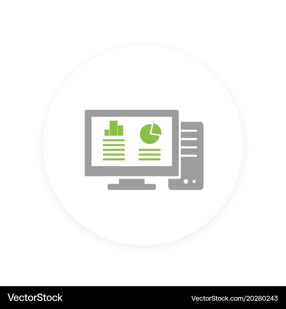 Computer Icon - Data & Analysis vector image