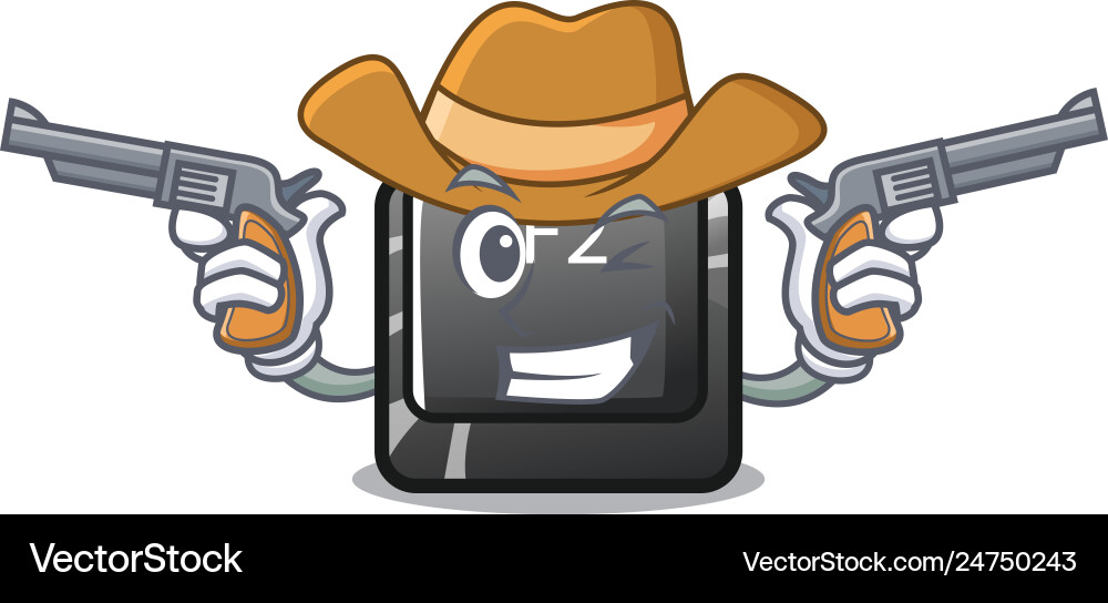Cowboy button f2 in shape character vector image