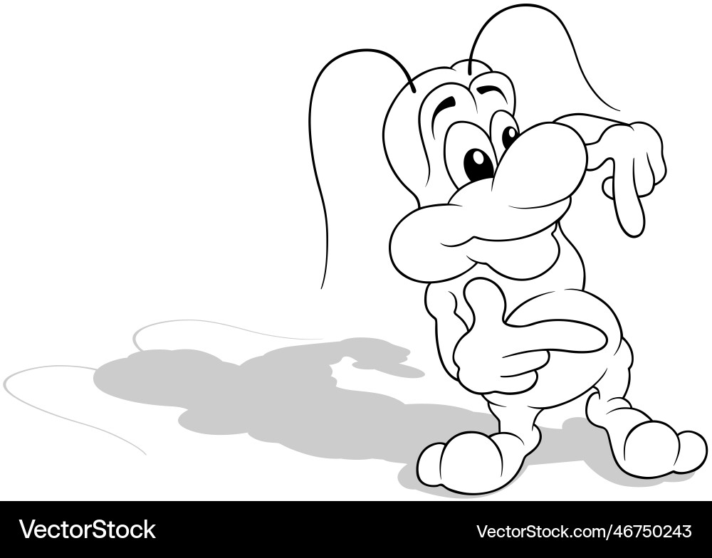 Drawing of a standing bug gesturing with his hands vector image