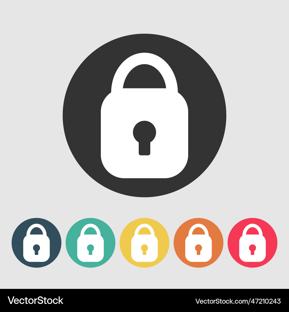 Flat design stylepadlock icon in the circle Vector Image