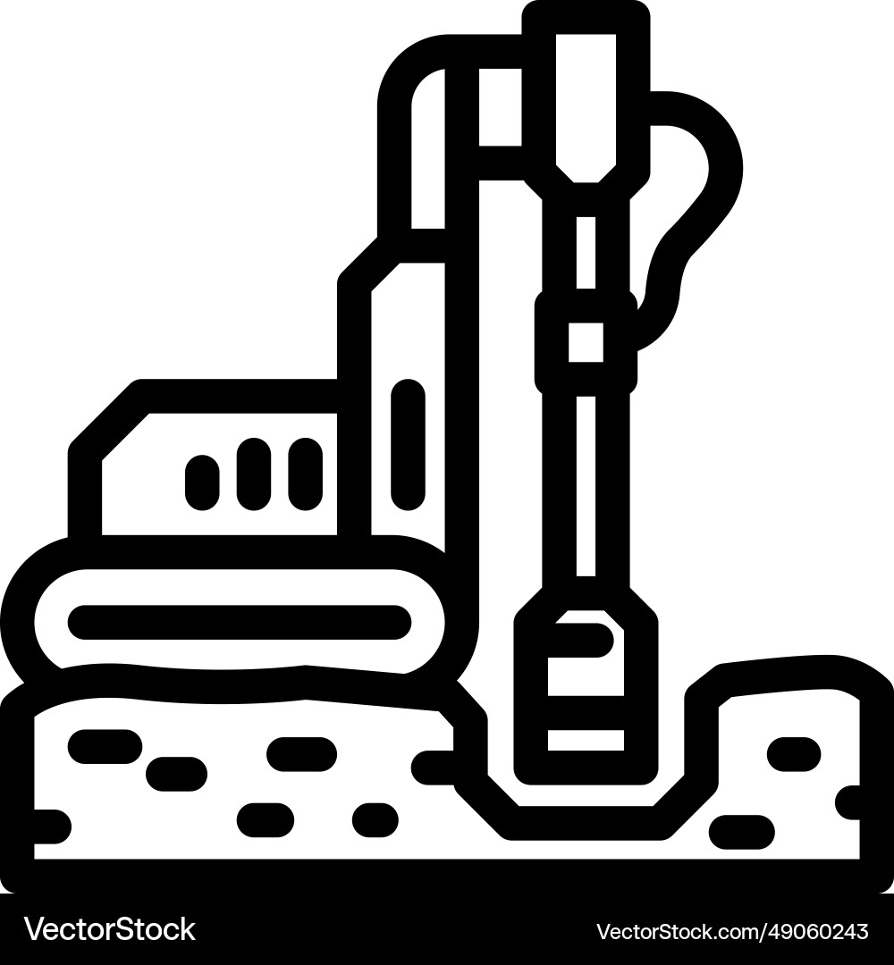 Geotechnical study mining line icon Geotechnical study mining line icon Vector Image