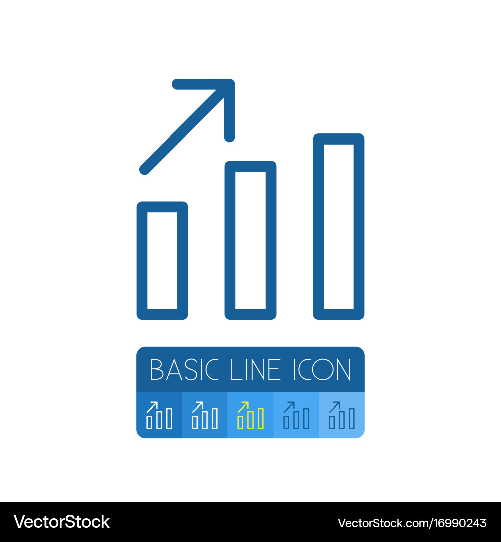 Isolated diagram outline line graph vector image