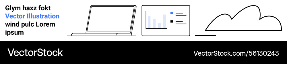 Laptop with data analytics dashboard and cloud Laptop with data analytics dashboard and cloud vector image