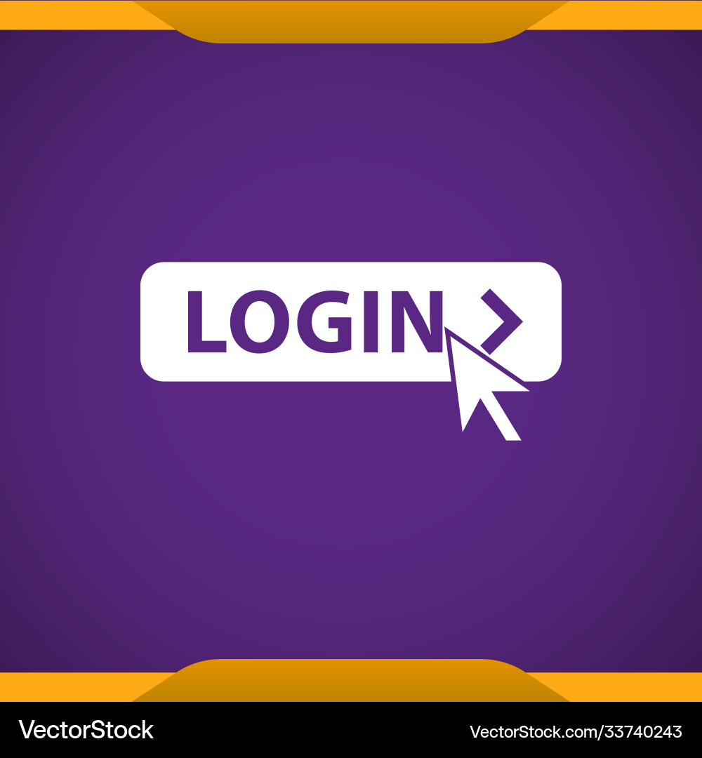 Login with mouse icon for web and mobile vector image