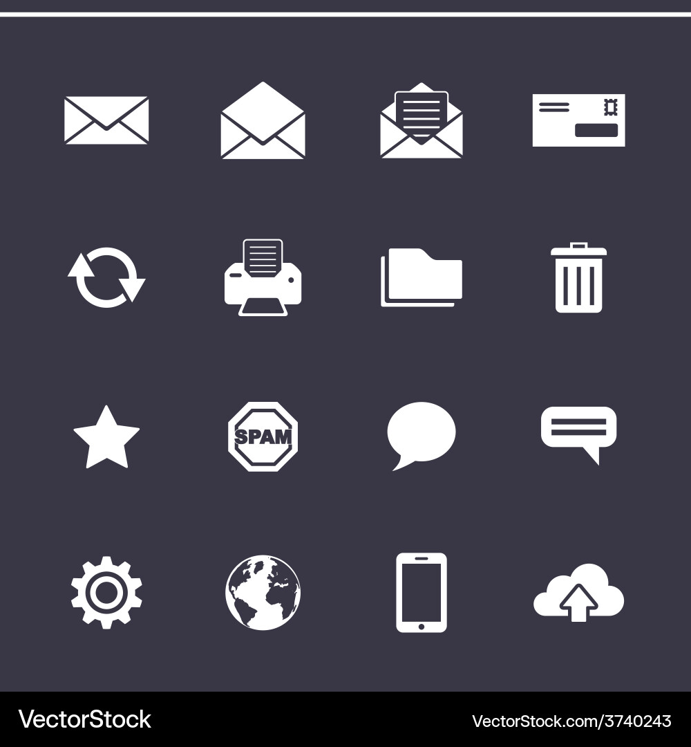 Mail icons set - simplus series vector image
