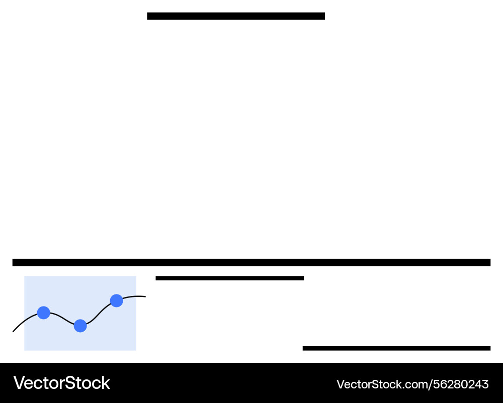 Minimalist layout with line graph and text bars Minimalist layout with line graph and text bars vector image