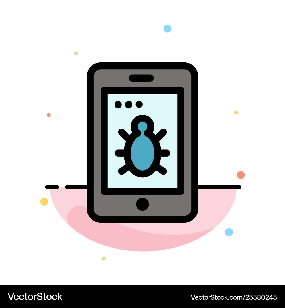 Mobile security bug abstract flat color icon Mobile security bug abstract flat color icon vector image