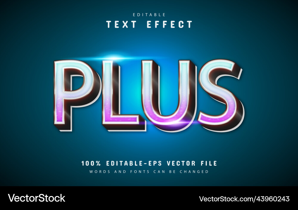 Plus text effect with gradient Plus text effect with gradient vector image