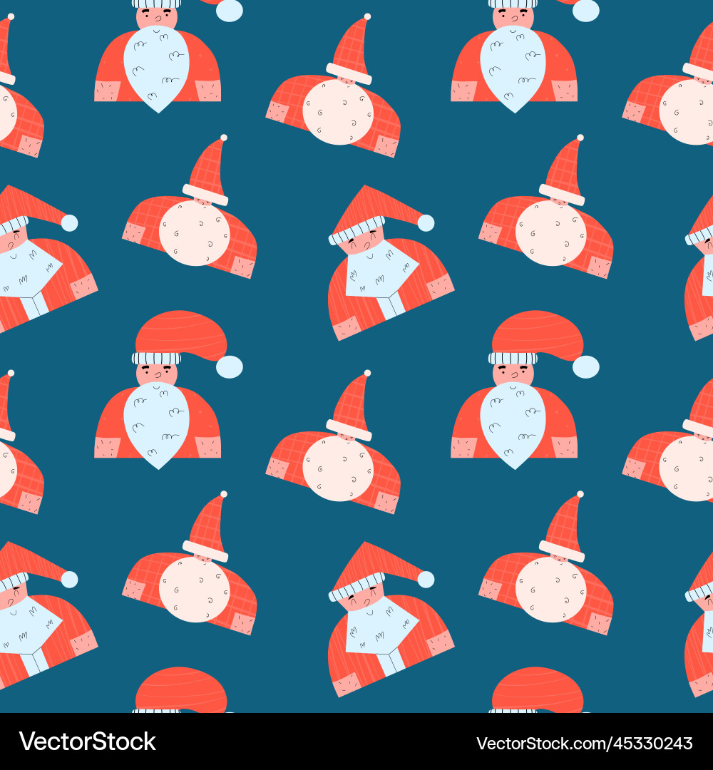 Seamless pattern with different santa claus Vector Image