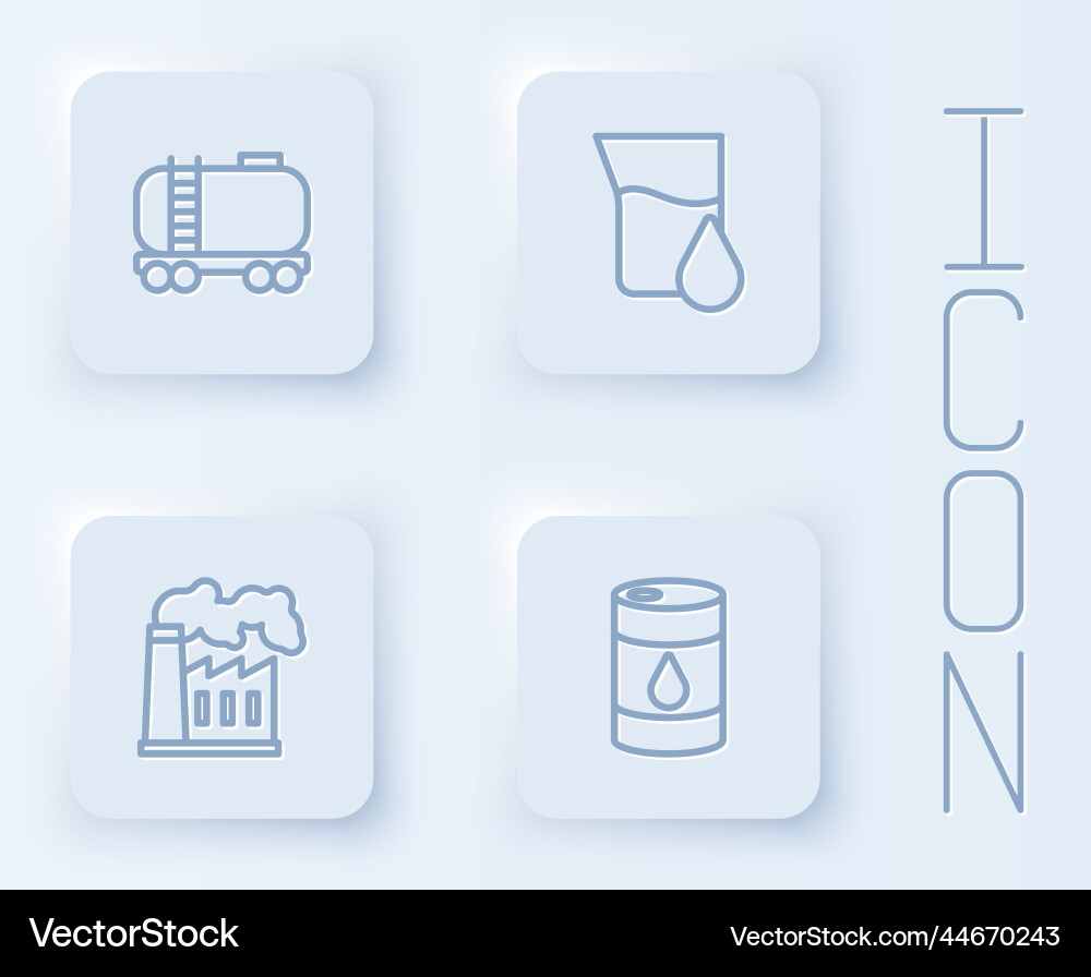 Set line oil railway cistern petrol test tube Set line oil railway cistern petrol test tube vector image